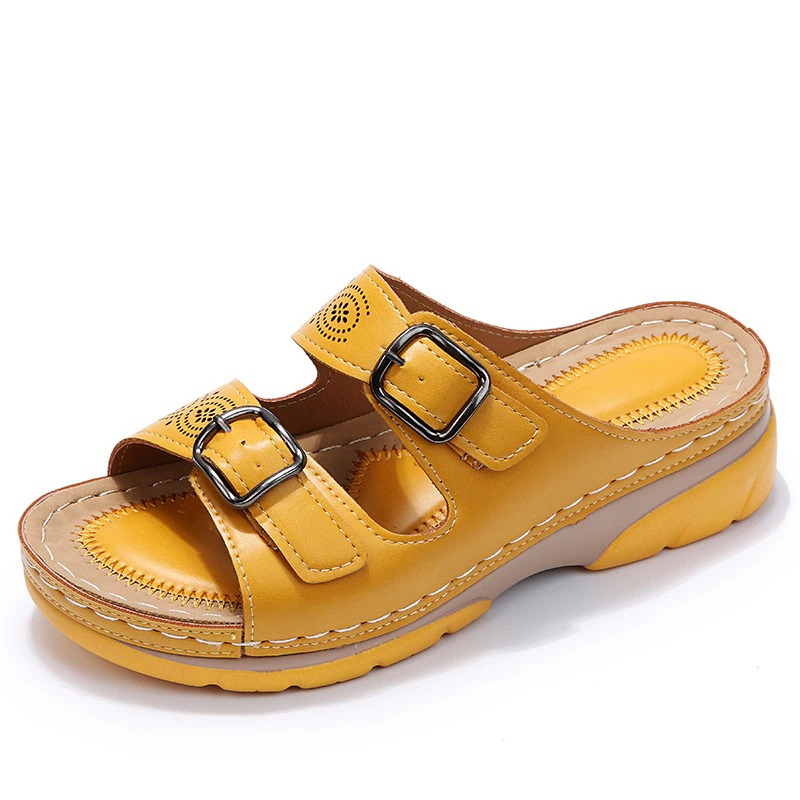 Orthopaedic Comfort Sandals for Women, Lightweight Vegan Leather Sandals with Arch Support