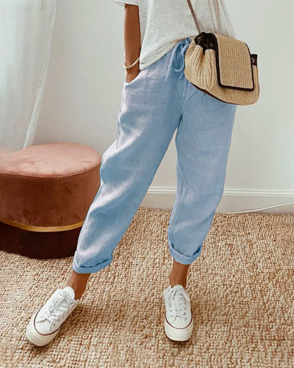 Women's casual linen trousers