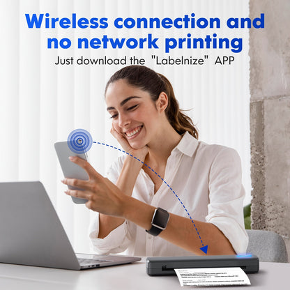 Portable Thermal Printer – Wireless Inkless A4 Printer