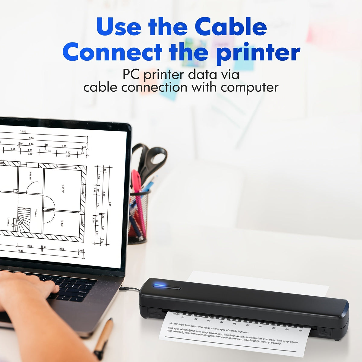 Portable Thermal Printer – Wireless Inkless A4 Printer