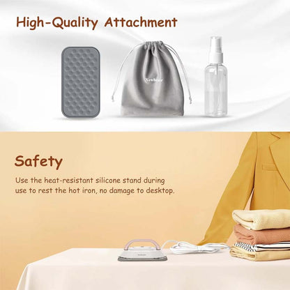Mini dual-voltage travel iron with ceramic soleplate