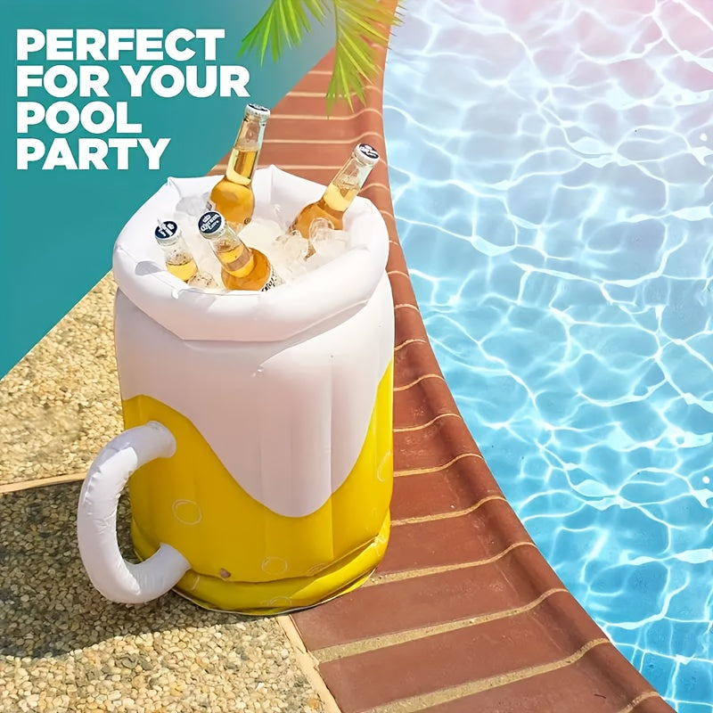 Inflatable portable ice bucket drinks cooler