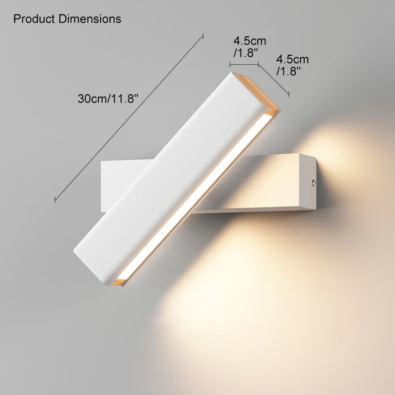 Minimalist Rectangular Wall Light – Adjustable Black & White Sconce