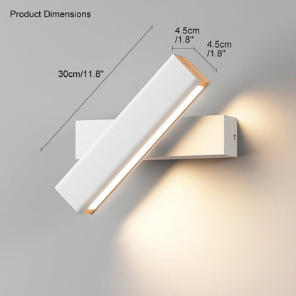 Minimalist Rectangular Wall Light – Adjustable Black & White Sconce