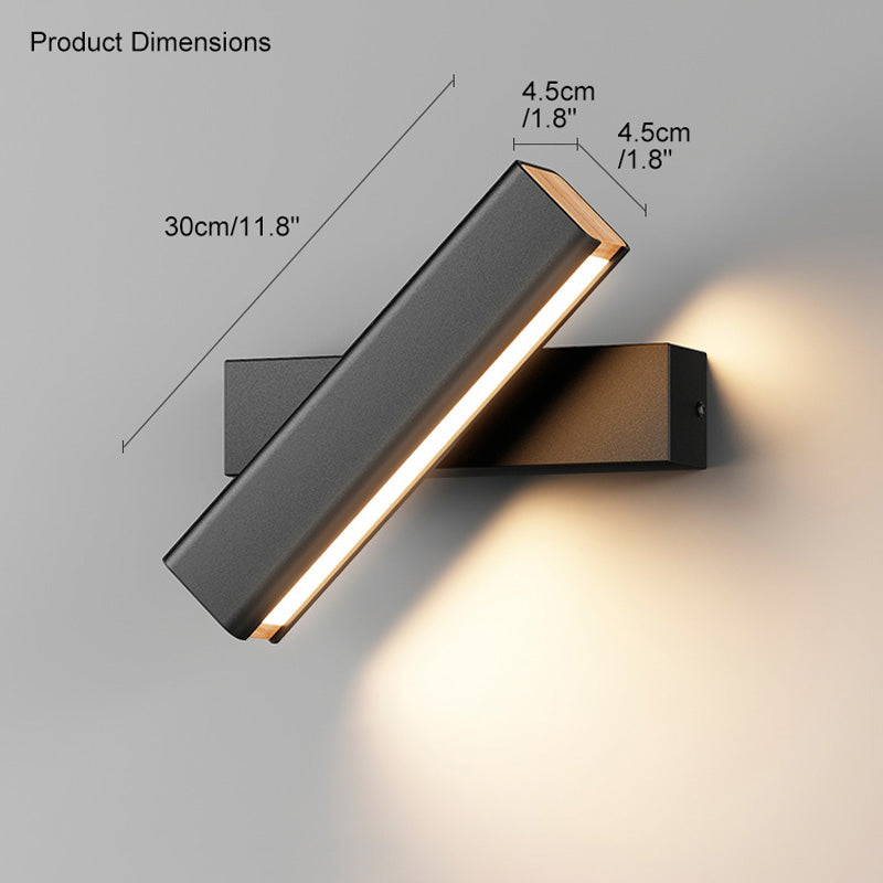 Minimalist Rectangular Wall Light – Adjustable Black & White Sconce