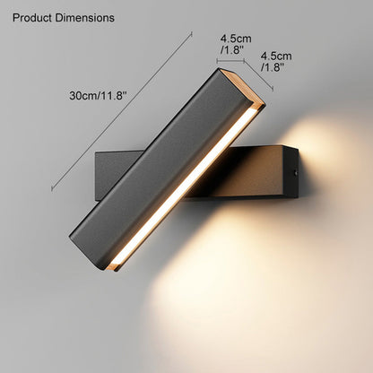 Minimalist Rectangular Wall Light – Adjustable Black & White Sconce