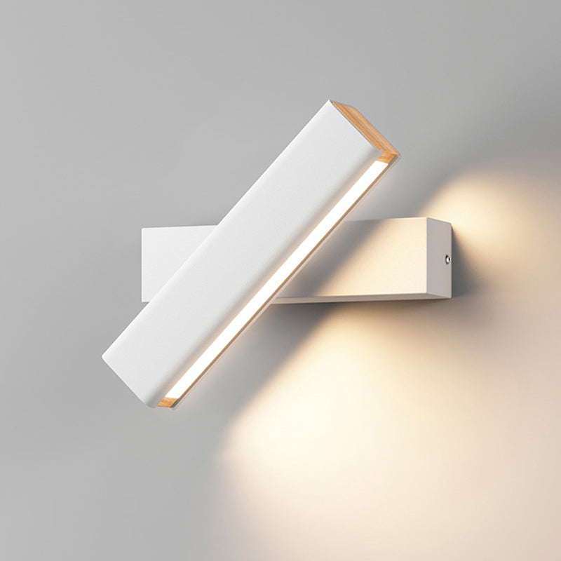 Minimalist Rectangular Wall Light – Adjustable Black & White Sconce