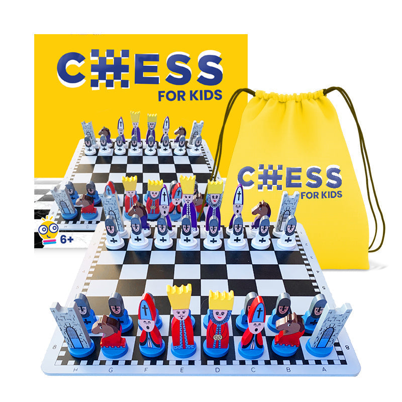 Children's Chess Set – Colour-Coded Learning Board Game for Ages 3+