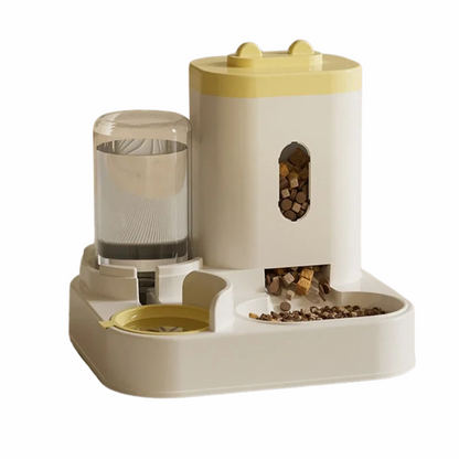 Automatic pet feeder and water station dispenser