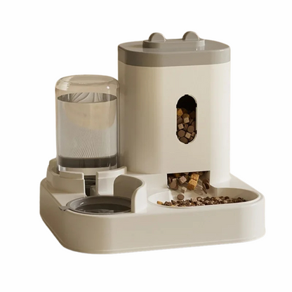 Automatic pet feeder and water station dispenser