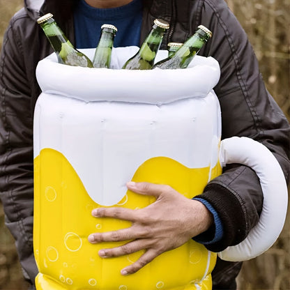 Inflatable portable ice bucket drinks cooler