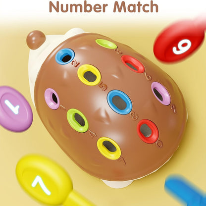 Hedgehog peg toy with numbers and colours