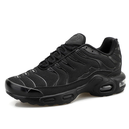 Men's black air-cushioned running comfort trainers