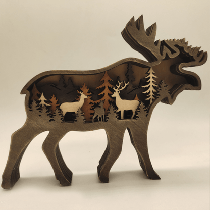 3D Handcrafted Wooden Animal Sculpture – Artistic Décor & Gift
