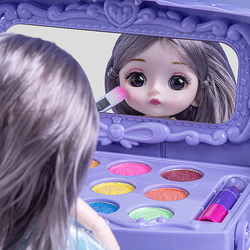 Princess kids make-up play case with mirror