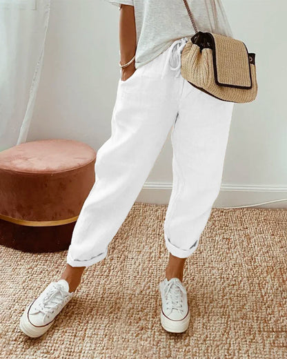 Women's tapered drawstring trousers