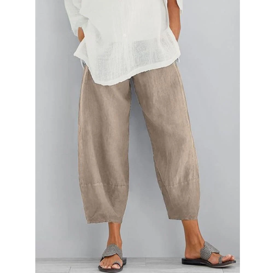 Women's relaxed linen leisure trousers