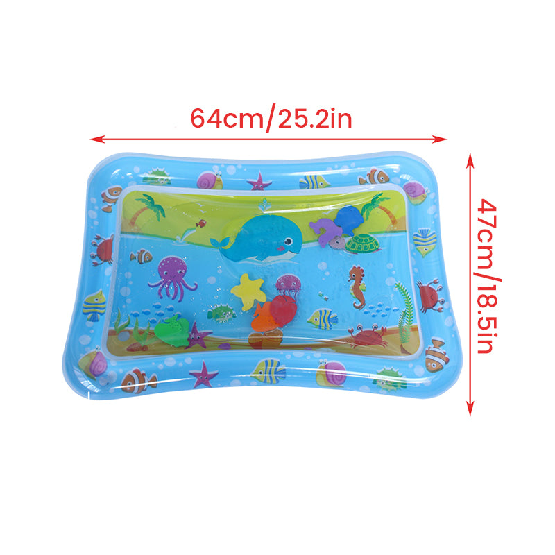 Inflatable baby water play tummy time mat
