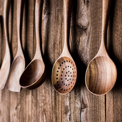 Wooden Cooking Utensil Set – Rustic Kitchen Tools