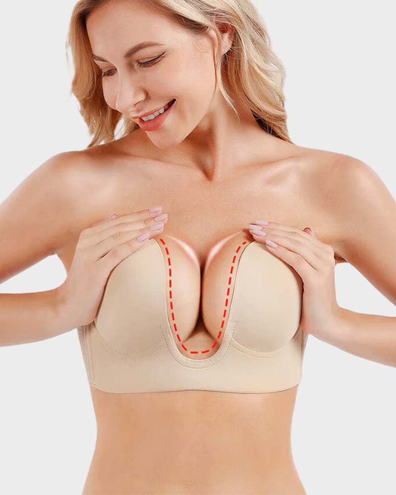 Women's strapless plunge bra colour option