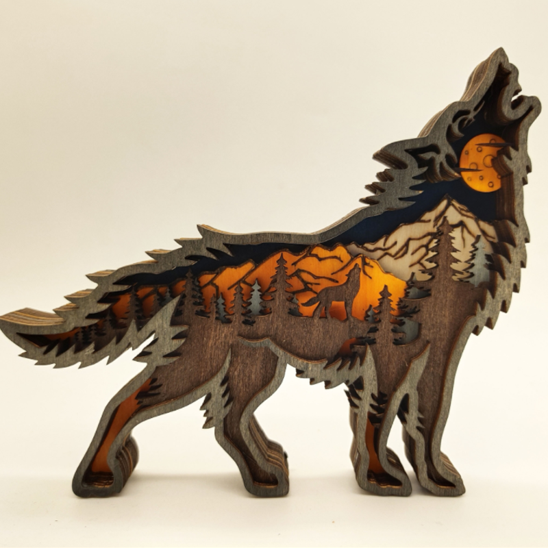 3D Handcrafted Wooden Animal Sculpture – Artistic Décor & Gift