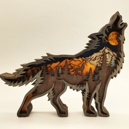 3D Handcrafted Wooden Animal Sculpture – Artistic Décor & Gift