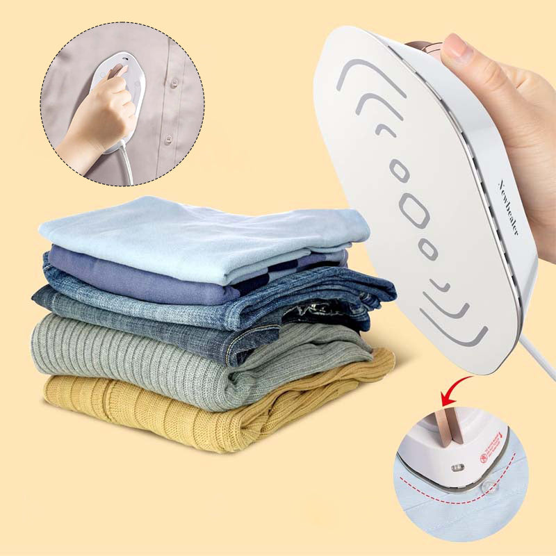 Mini dual-voltage travel iron with ceramic soleplate