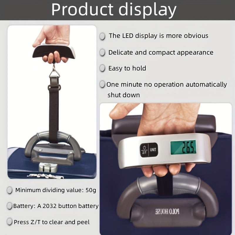 Digital handheld luggage scale with LCD