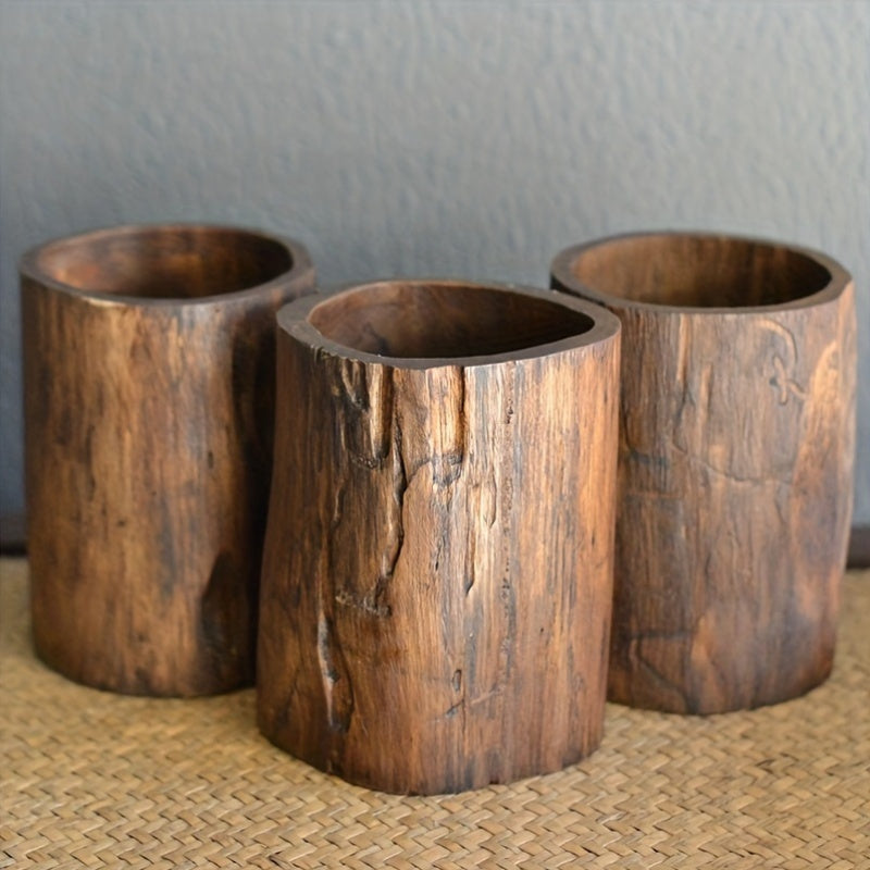 Wooden Pen Holder – Handmade Solid Wood Desk Tidy