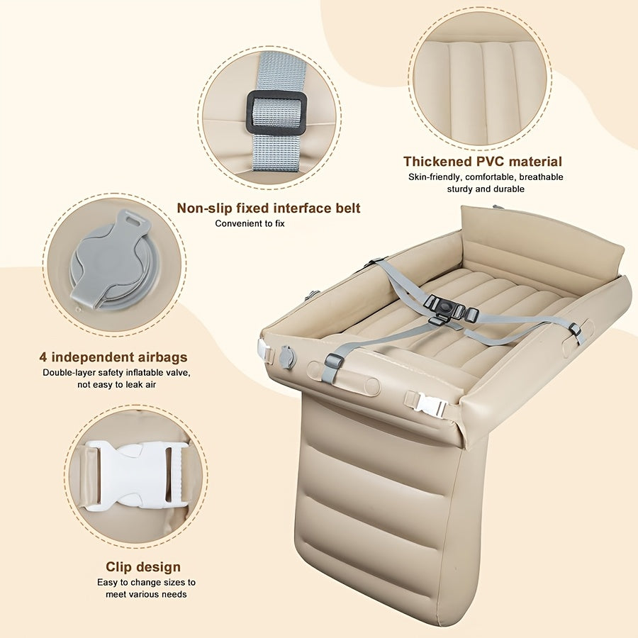Inflatable Travel Bed – Kids' Airplane Footrest Air Bed