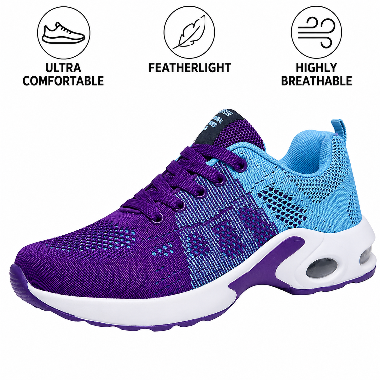 Orthopaedic Knit Sneakers for Women, Breathable Flyknit Trainers with Arch Support