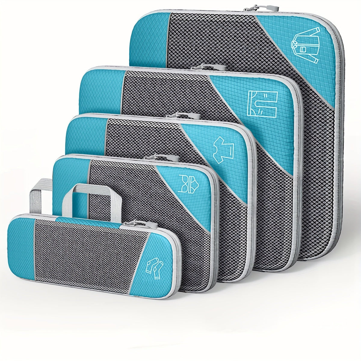 Travel Organiser Set – 5-Piece Mesh Packing Bags