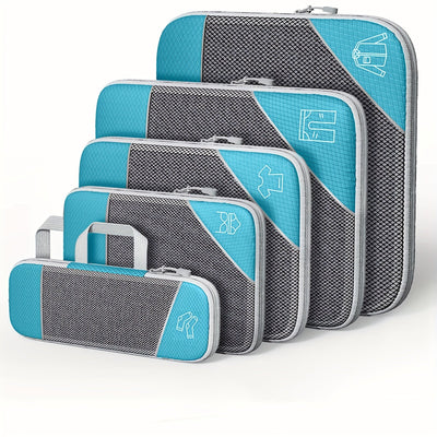 Travel Organiser Set – 5-Piece Mesh Packing Bags