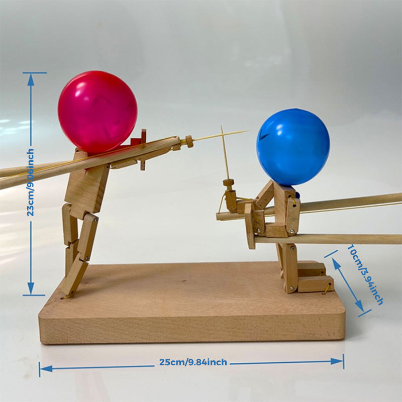 Wooden 2-player balloon duel party game