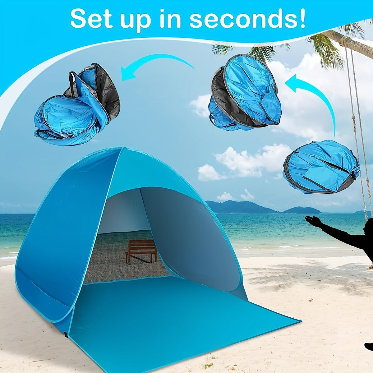 Beach Tent – UPF 50+ Sun Shelter with Ground Pegs