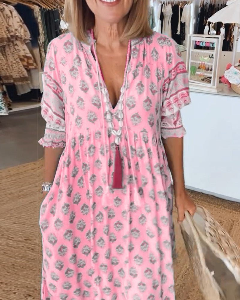 Women's floral print dress back
