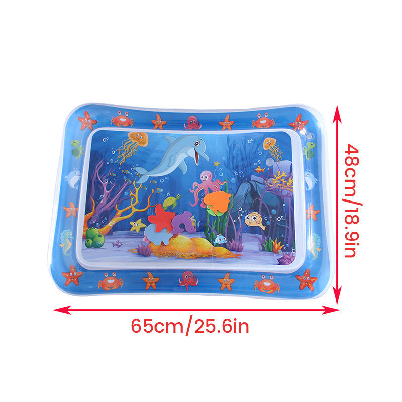 Inflatable baby water play tummy time mat