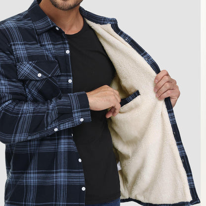 Plaid Shacket – Sherpa-Lined Casual Shirt Jacket