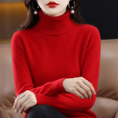 Women's regular-fit roll-neck jumper