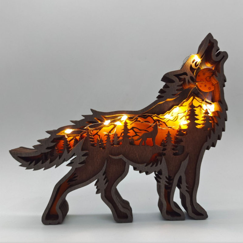 3D Handcrafted Wooden Animal Sculpture – Artistic Décor & Gift