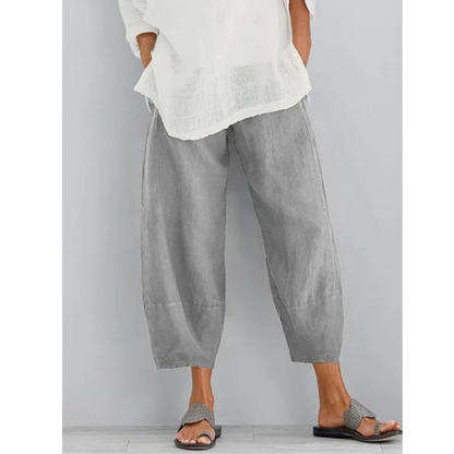 Women's relaxed linen leisure trousers