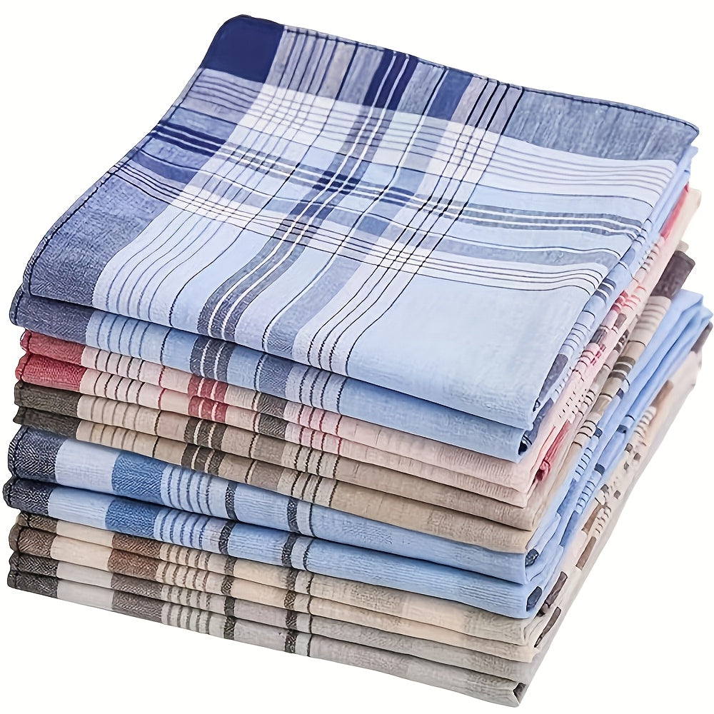 Set of checked 100% cotton handkerchiefs
