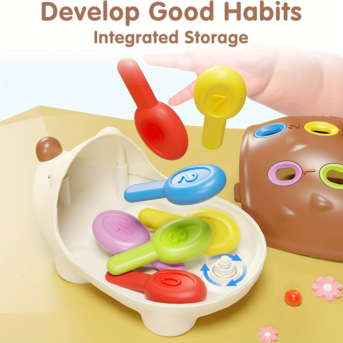 Hedgehog Peg Learning Toy – Numbers & Colours for Toddlers