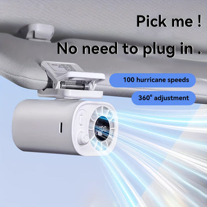 Portable clip-on mini fan with 360-degree rotation