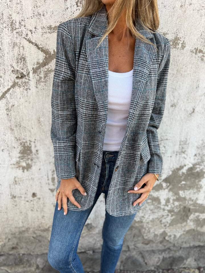 Women's plaid blazer - detail