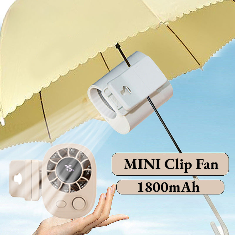 Portable clip-on mini fan with 360-degree rotation
