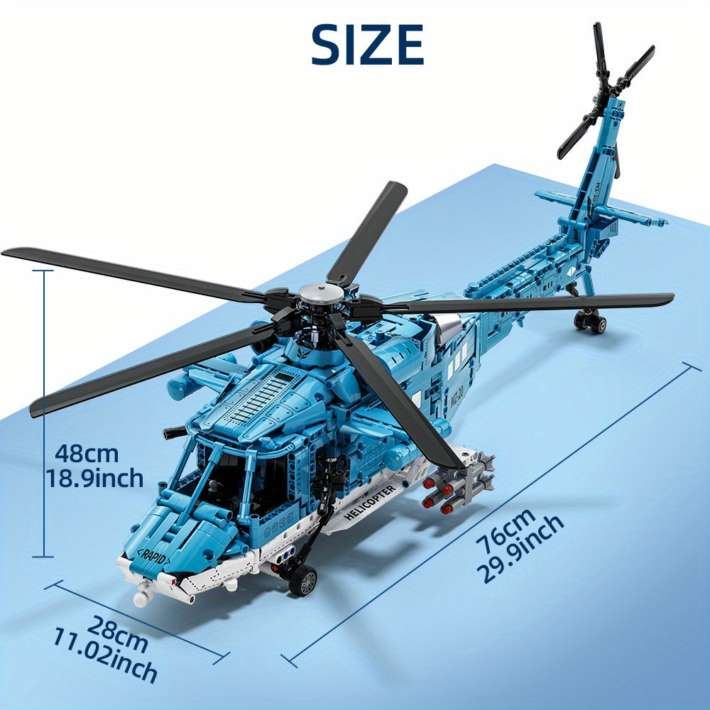 1711-piece helicopter building block model kit