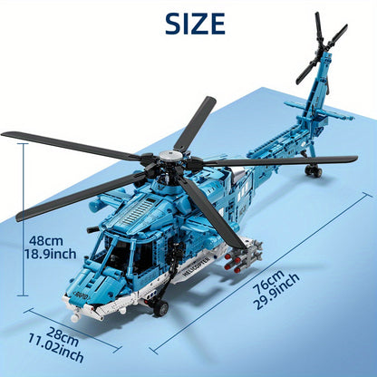 1711-piece helicopter building block model kit