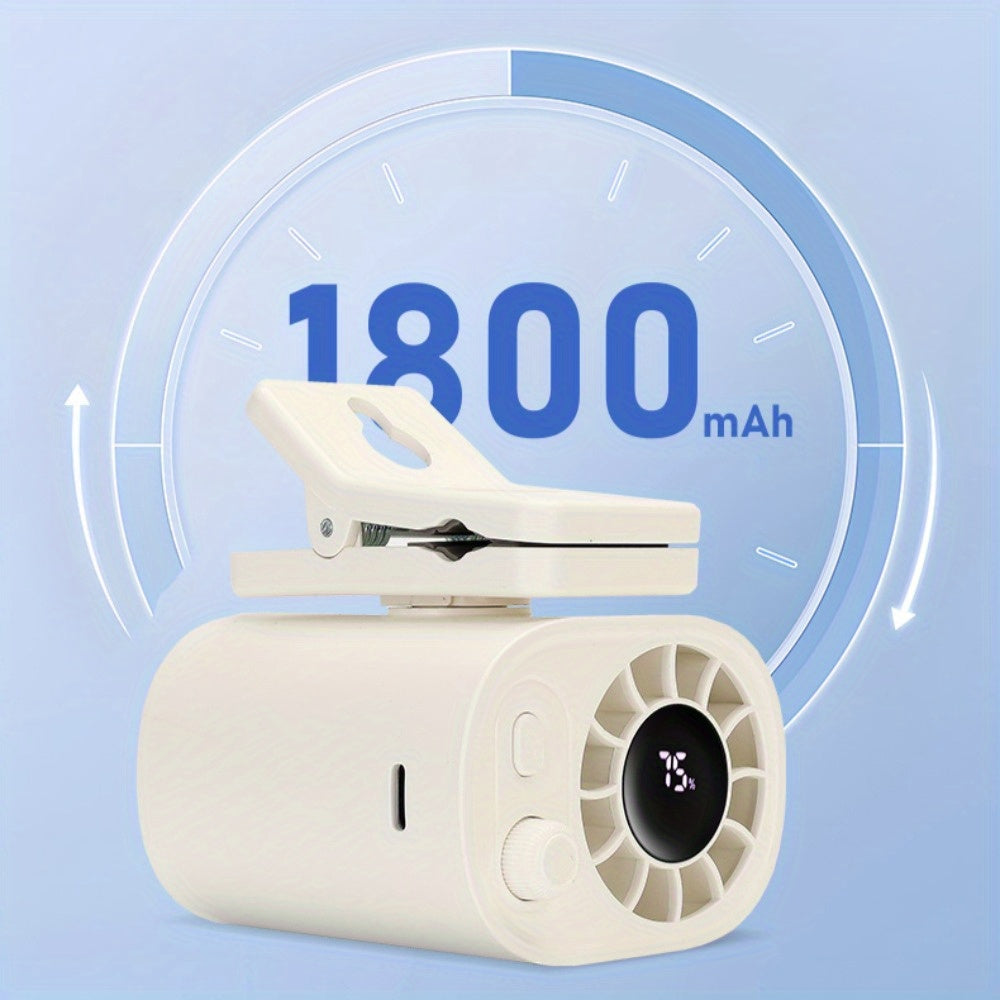Portable clip-on mini fan with 360-degree rotation