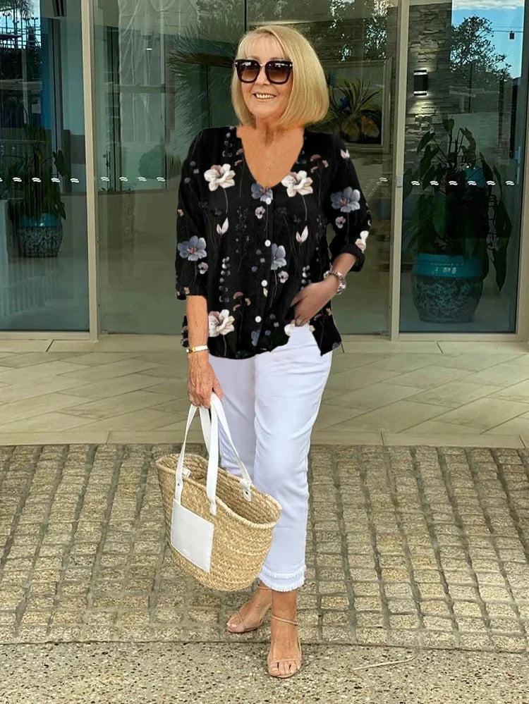Women's lightweight floral blouse